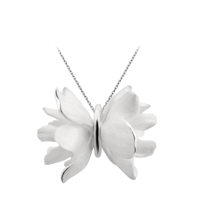 Серебряная подвеска Пион в виде цветка. Ювелирная марка Алхимия
